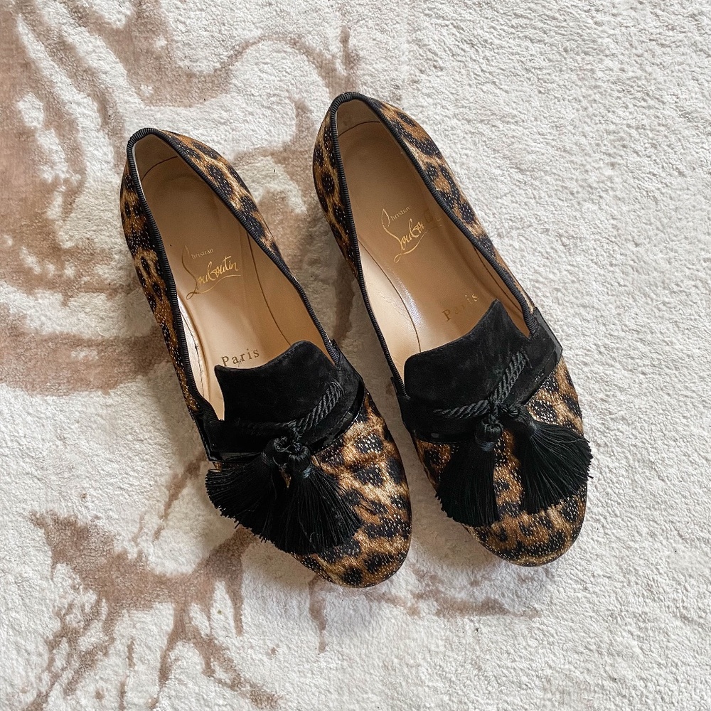 Louboutin By The Sofa Donna Leopard Loafers